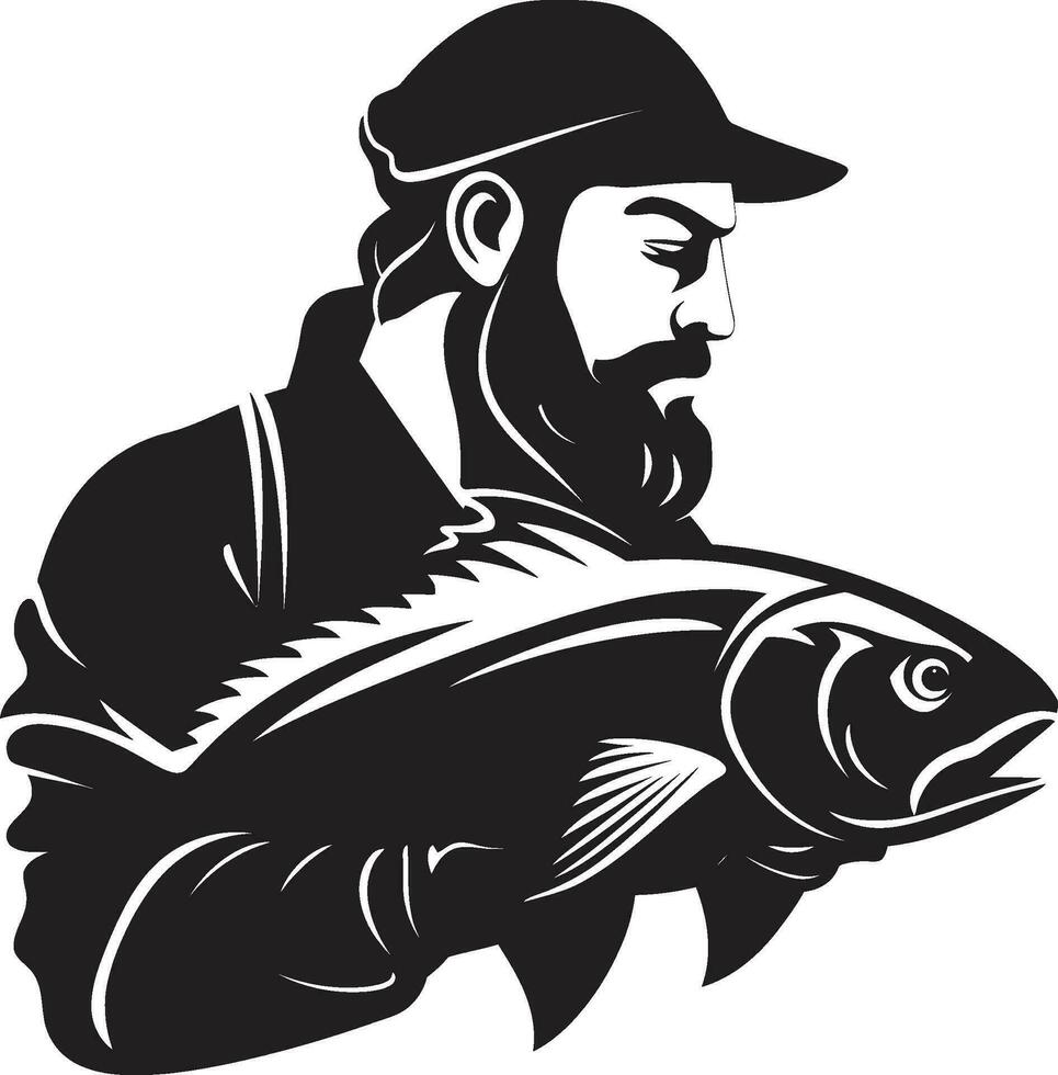 Fisherman Logo Icon for Your Community and Nonprofit Organizations Fisherman Logo Icon for Your Personal Brand vector