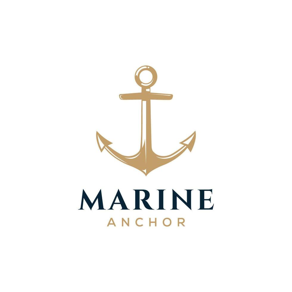 Anchor logo design. Anchor logotype. Logo of yacht club, maritime. vector