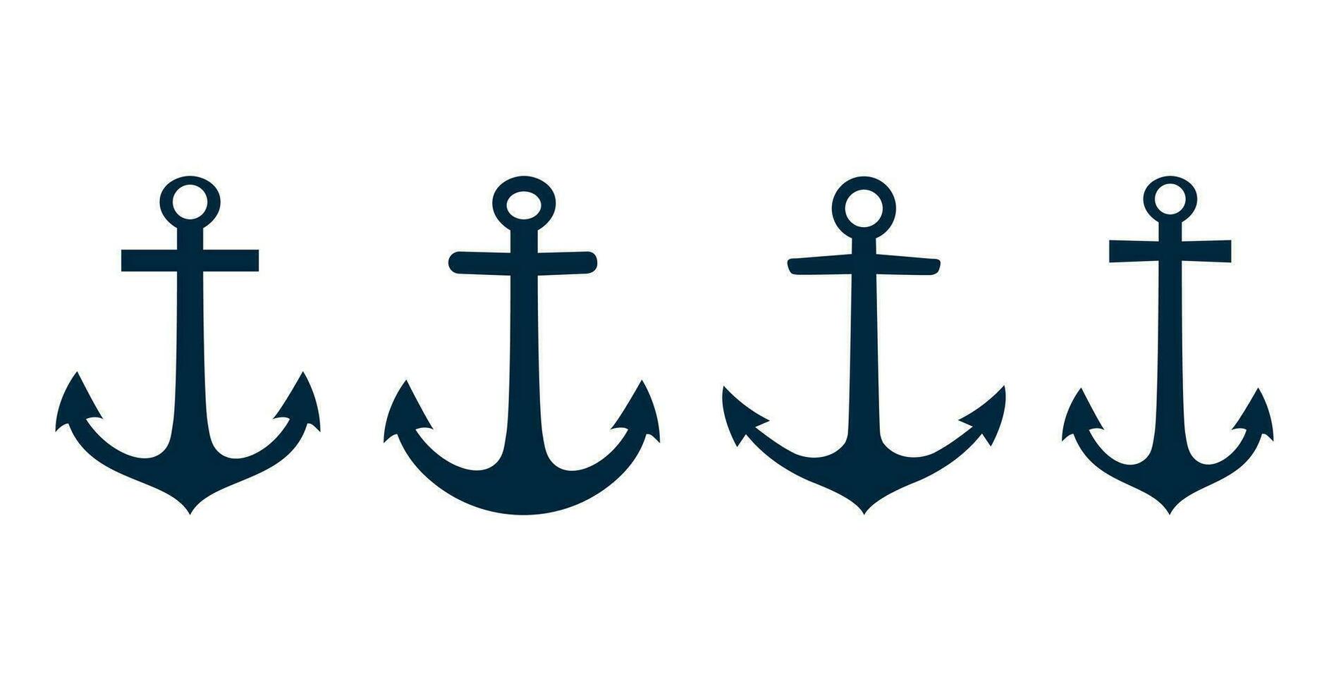 Anchor icon set. Anchor symbol set. Anchor marine icon. vector