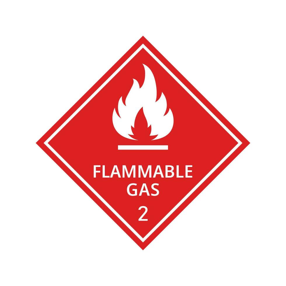 Flammable gas Warning Sign vector illustration, placards class 2. Flammable gas caution sign.