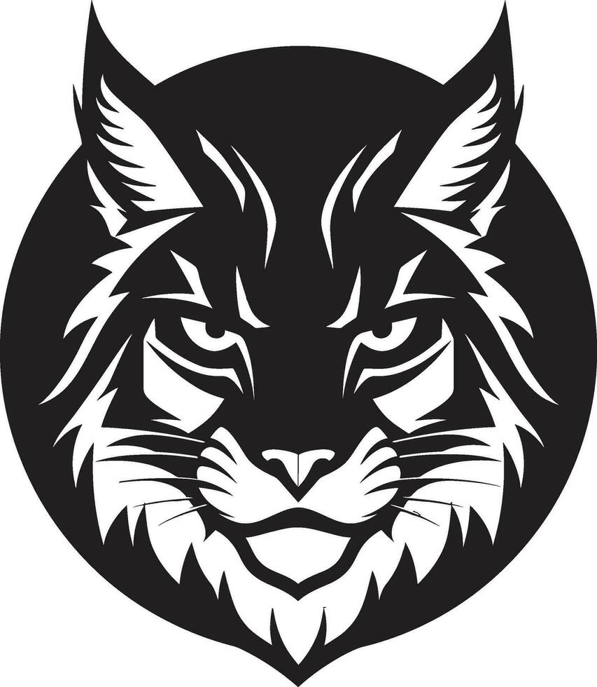 Predator Silhouette Majesty Minimalist Emblem Wildlifes Grace in Simplicity Vector Lynx