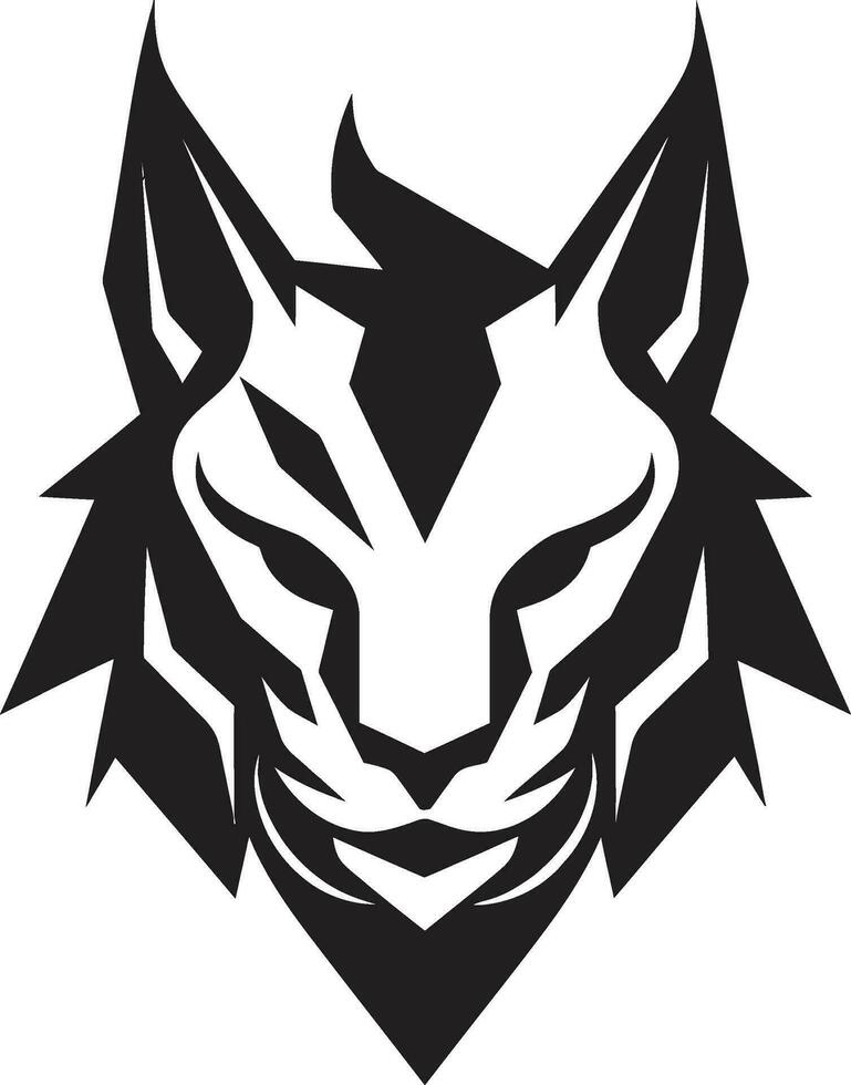 Predator Majesty in Monochrome Lynx Icon Safari Sentinel Lynx Emblematic Design vector