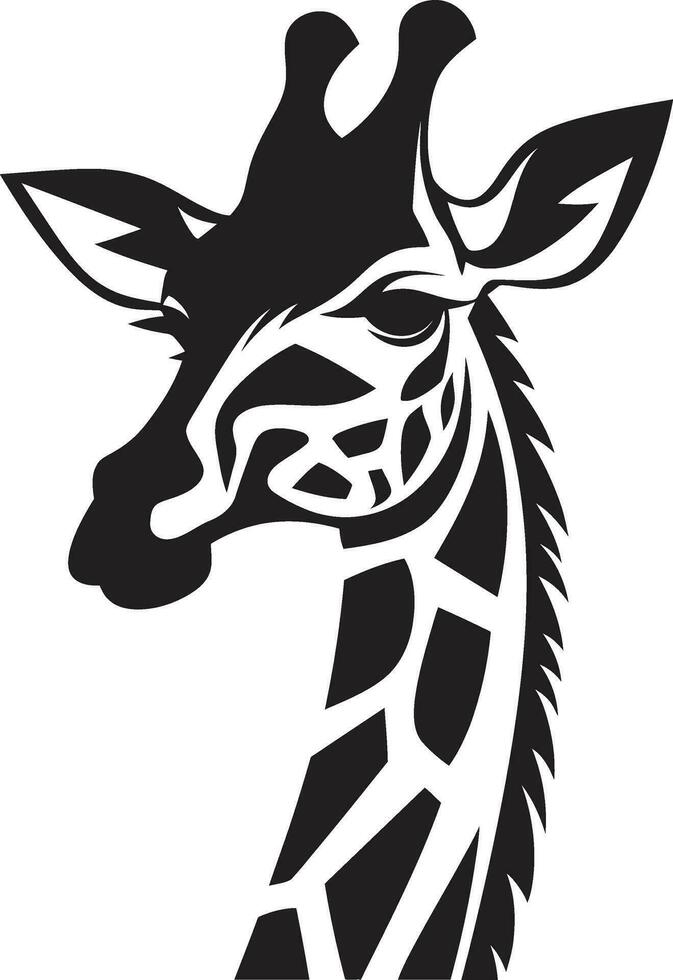 Minimalism and Wildlife Silhouetted Icon Elegance of the Plains Giraffe Logo vector