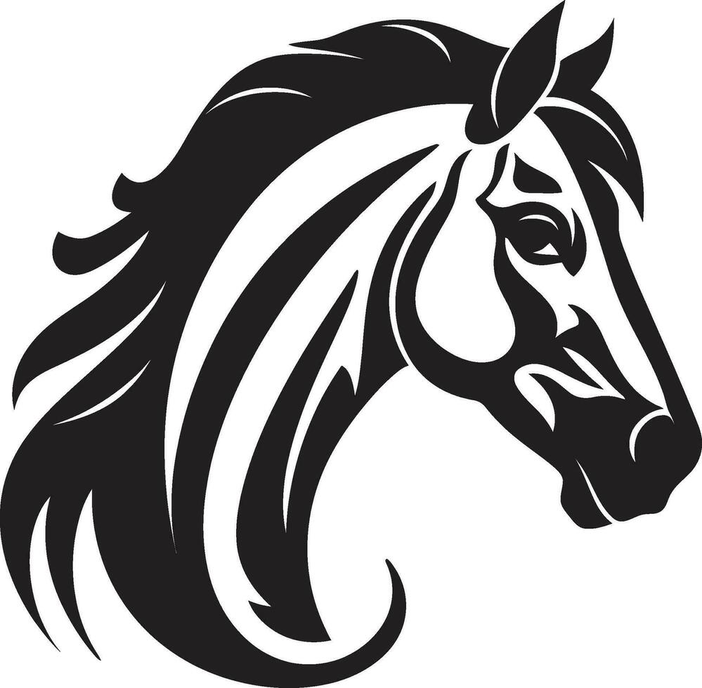 icónico caballo en monocromo vector símbolo salvaje belleza en negro equino logo