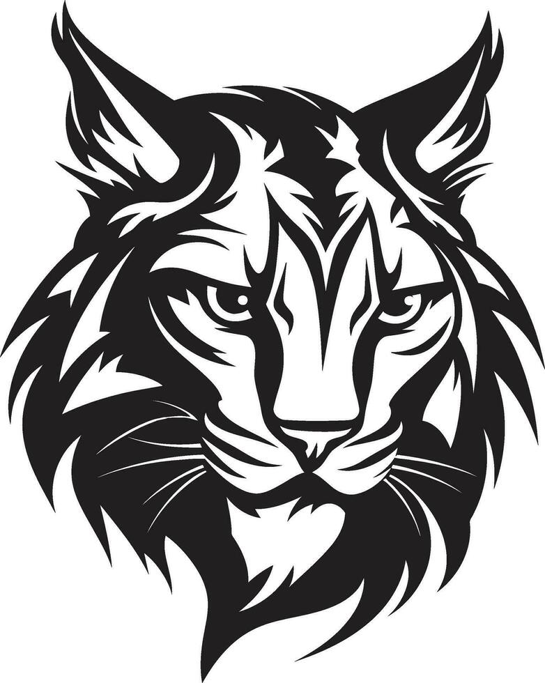 Safari Sentinel Monochrome Wildcat Icon Minimalistic Stealth Majesty Iconic Design vector