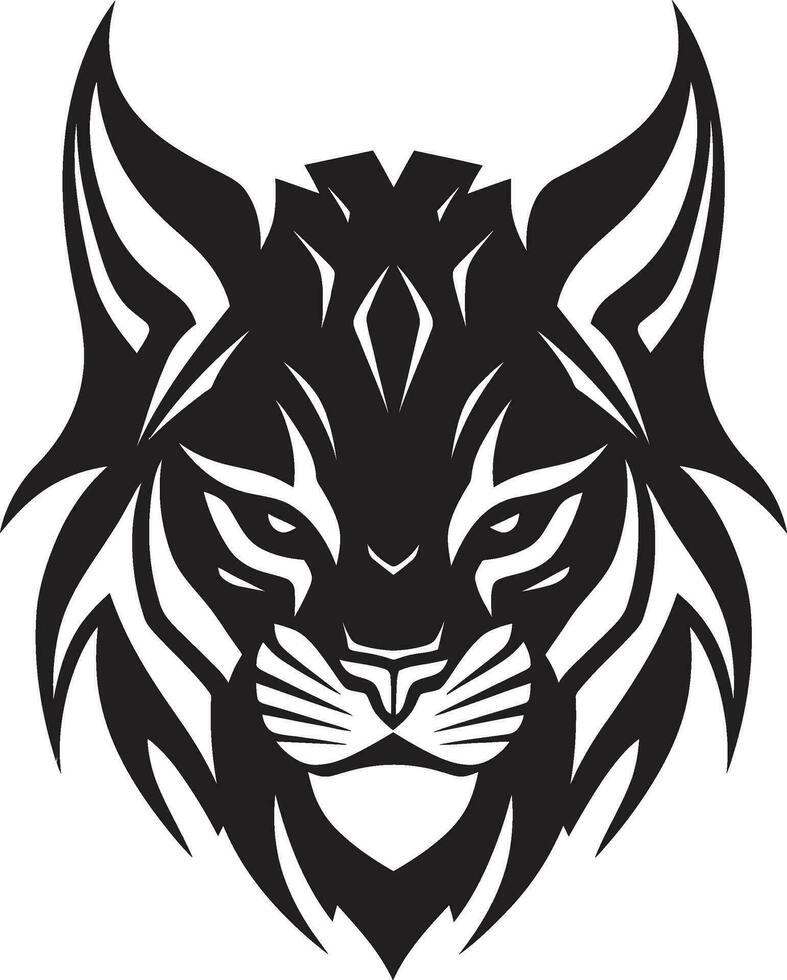 Emblematic Wildcat Excellence Iconic Art Regal Stalker Lynx Emblem Design vector