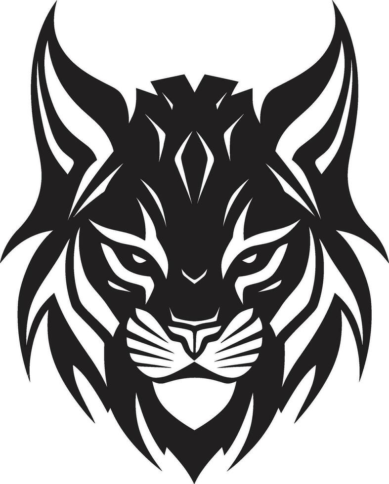 Emblematic Wildcat Excellence Iconic Art Regal Stalker Lynx Emblem Design vector