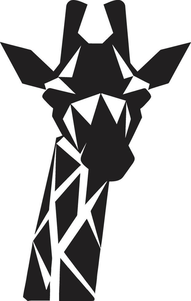 Elegant Natures Tower Giraffe Symbol Emblematic Grace in Monochrome Icon vector