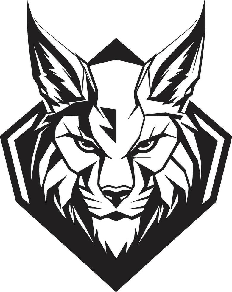 Regal Lynx Majesty Emblematic Logo Simplistic Beauty in Black Wildcat Icon vector