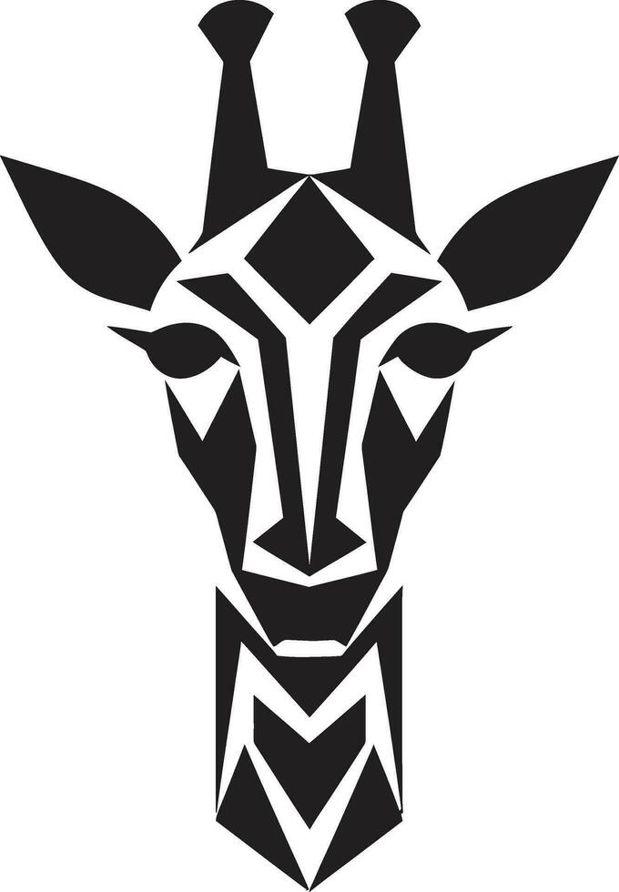 Striking Giraffe Silhouette Icon Design Noble Necked Beauty Vector Logo