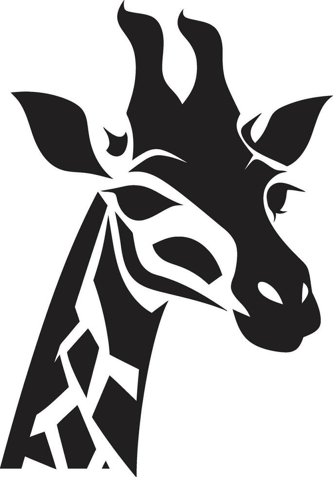 Giraffe in the Wild Iconic Vector Art Minimalism and Wildlife Silhouetted Icon