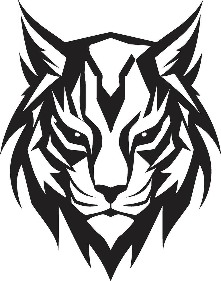 emblemático gato montés majestad lince icono serenidad de el salvaje monocromo logo emblema vector