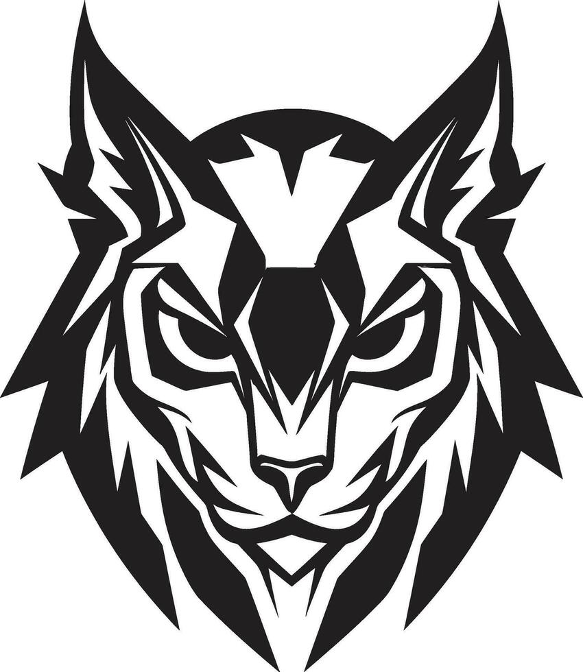 Regal Lynx Majesty Emblematic Symbol Wildlifes Graceful Hunter Black Emblem vector