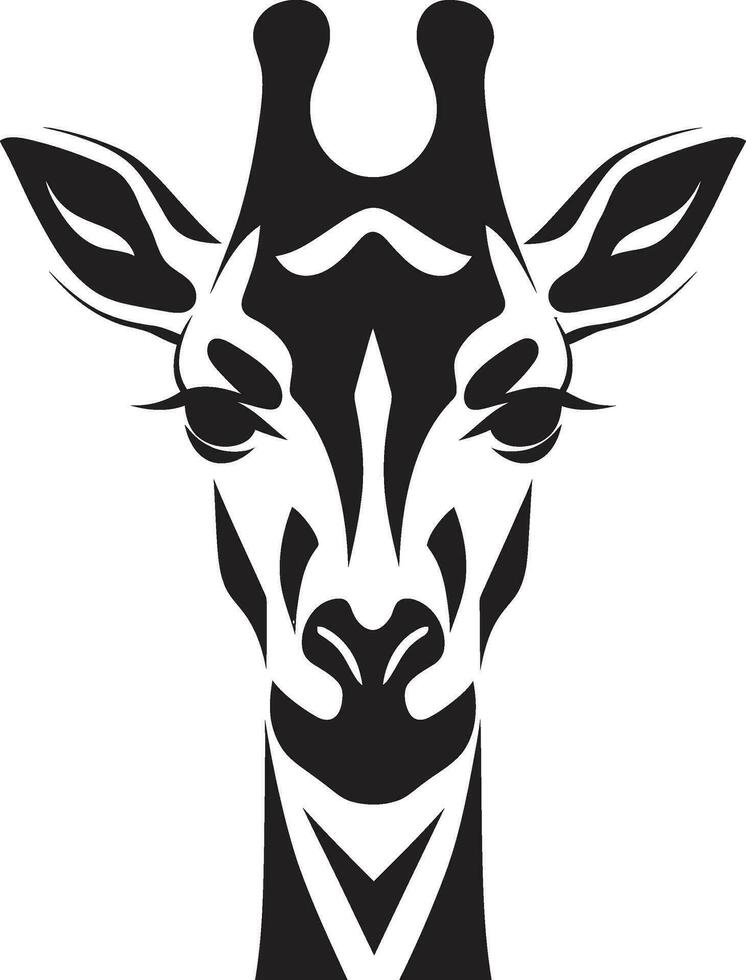 Simplistic Safari Icon Giraffe Majesty Majestic African Grace Emblem in Black vector