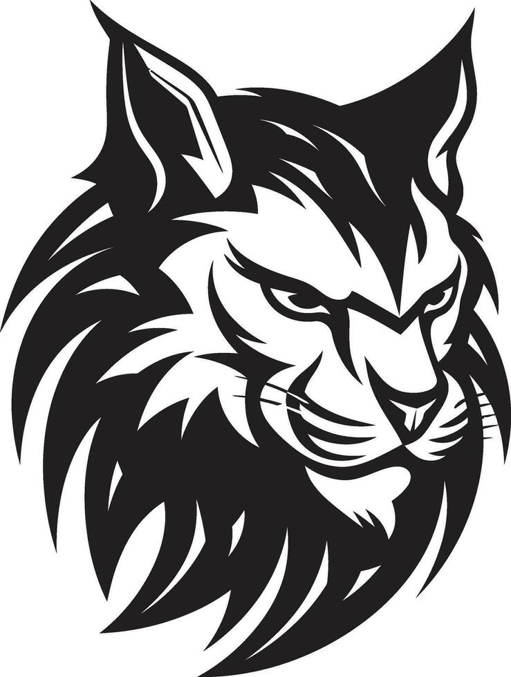 Wild Beauty in Black Lynx Logo Simplistic Elegance Lynx Silhouette Icon vector