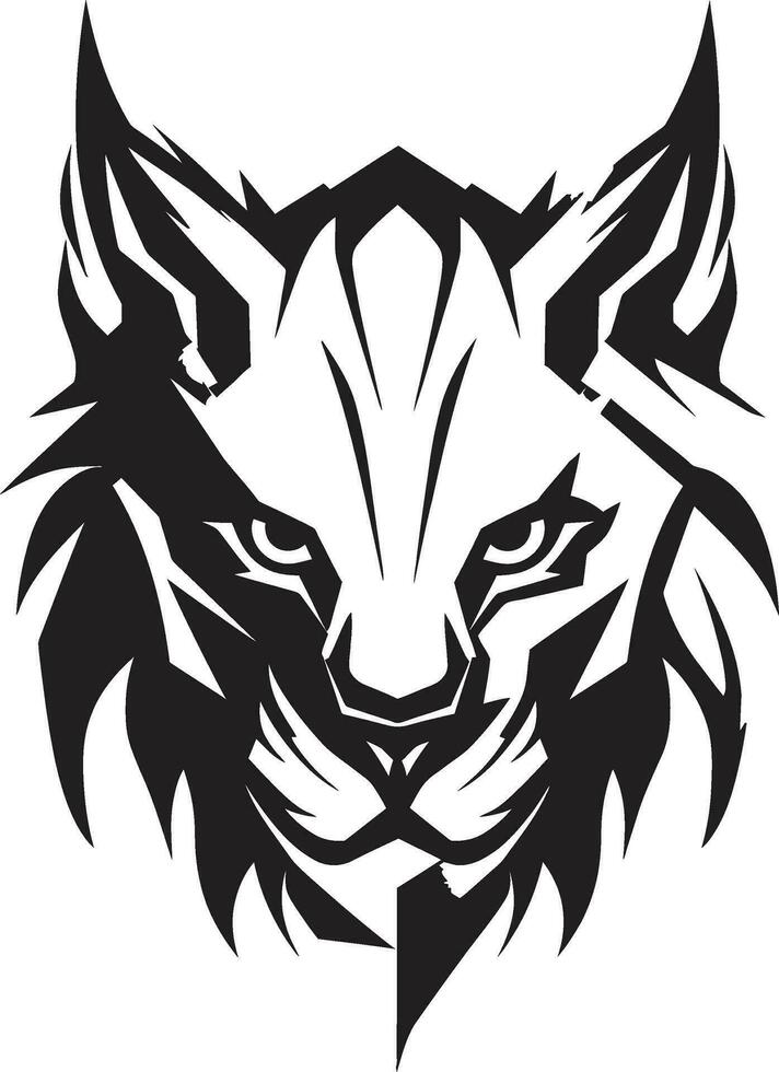 Safari Majesty Iconic Lynx Emblem Minimalistic Feline Art Monochrome Icon vector