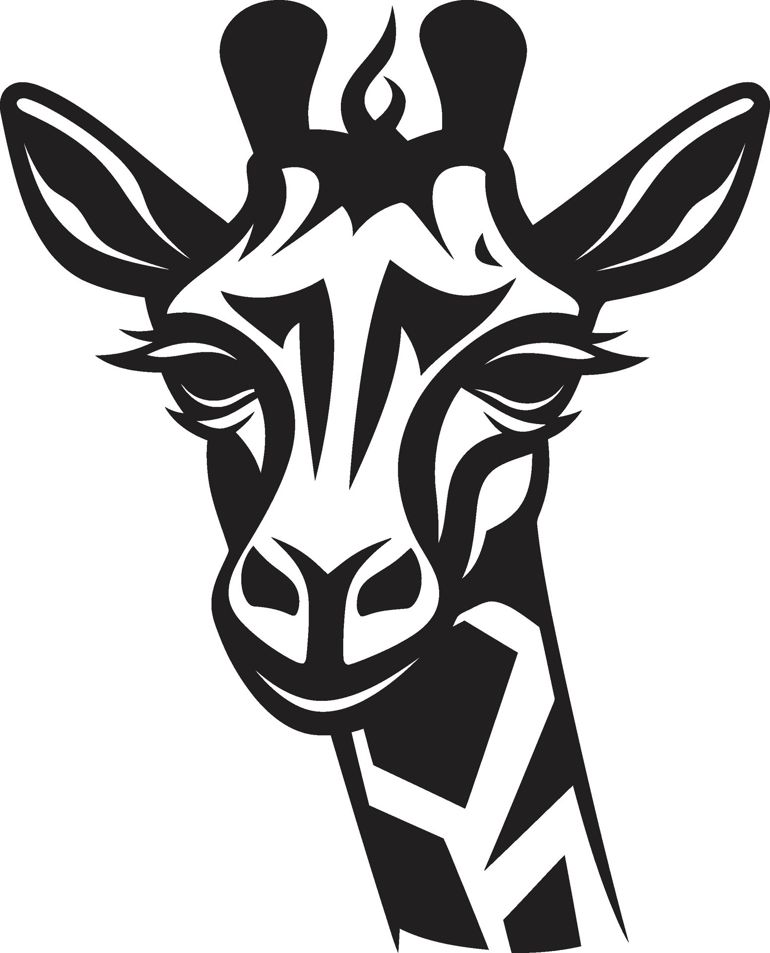 Minimalist Safari Icon Giraffe Silhouette Iconic Grace in Monochrome ...