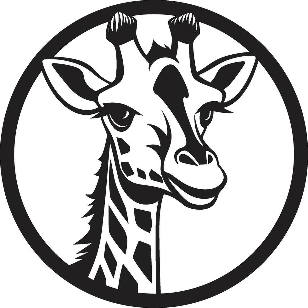 eterno safari símbolo jirafa diseño real fauna silvestre embajador jirafa icono vector