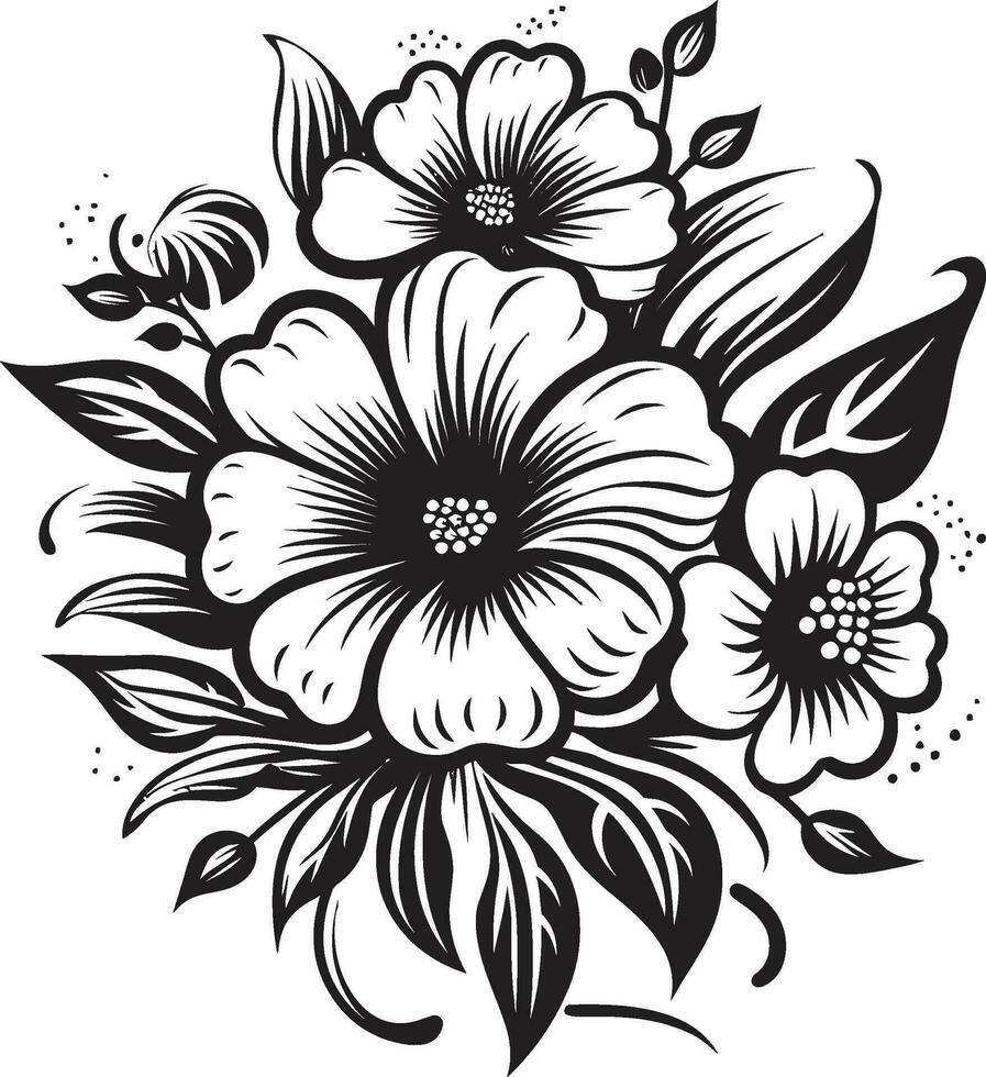 Black Floral Icon to Create a Contemporary Design Black Floral Icon to Create a Minimalist Design vector