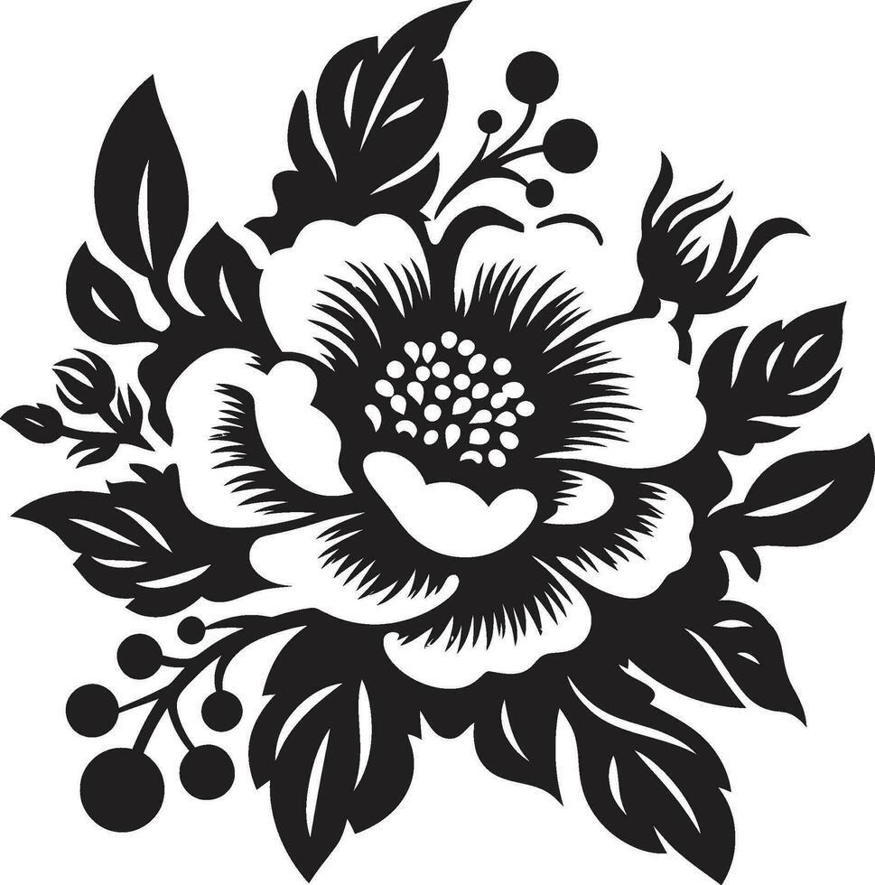 Black Floral Icon for a Web Design Black Floral Icon for a Logo Design vector