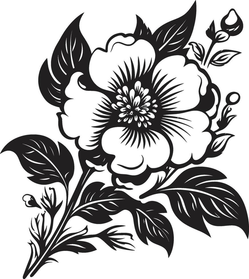 Black Floral Icon to Create a Nautical Design Black Floral Icon to Create a Celestial Design vector