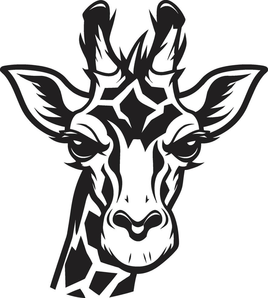 Regal Savanna Elegance Emblem Art Elegant Giraffe Gaze Minimalist Logo vector