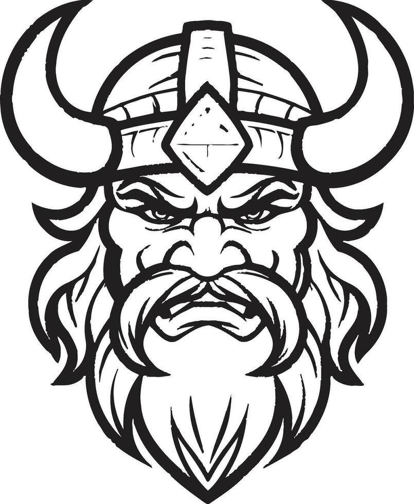 ensombrecido guerrero un negro vector vikingo mascota emblema de ébano nórdico asaltante elegante vikingo logo diseño