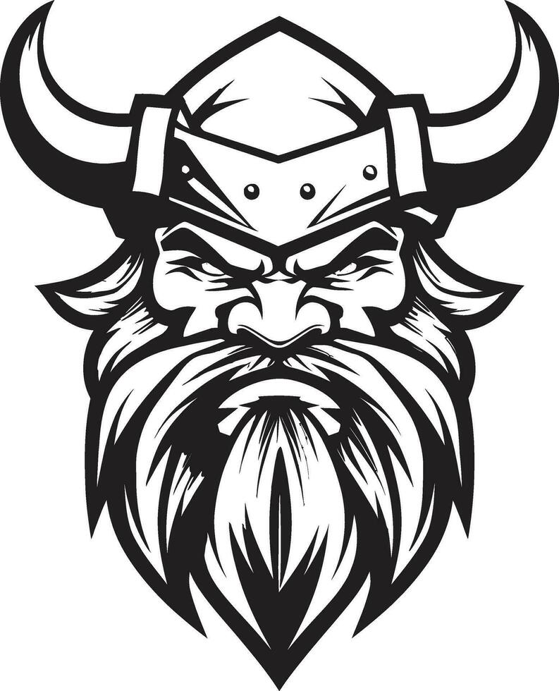 Shadowed Berserker A Ferocious Viking Symbol Ebon Conqueror A Viking Chief Mascot vector