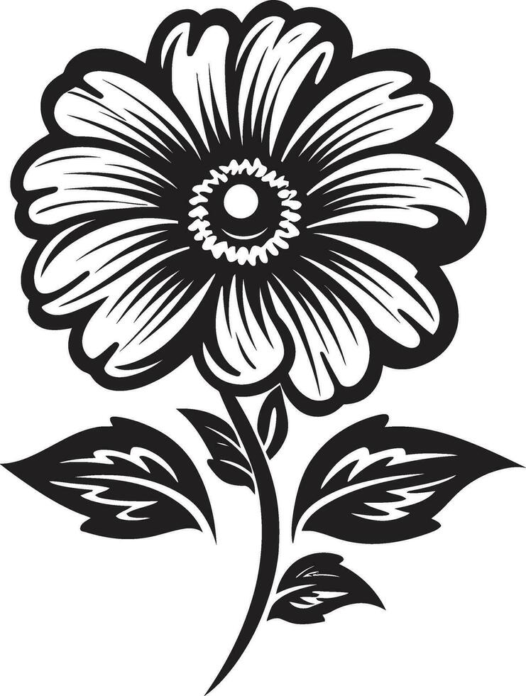 Black Floral Icon for a Desert Look Black Floral Icon for a Woodland Look vector