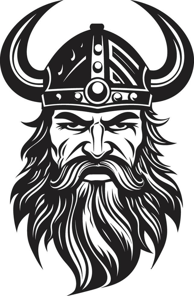 Ebon Explorer A Viking Mascot of Adventure Helm of the Valkyrie A Feminine Viking Icon vector