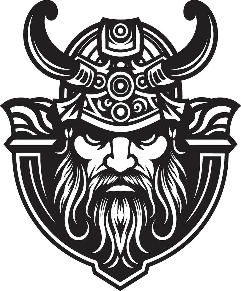 legado de el Longship un vikingo guardián icono cuervos llamada un vikingo símbolo de sabiduría vector