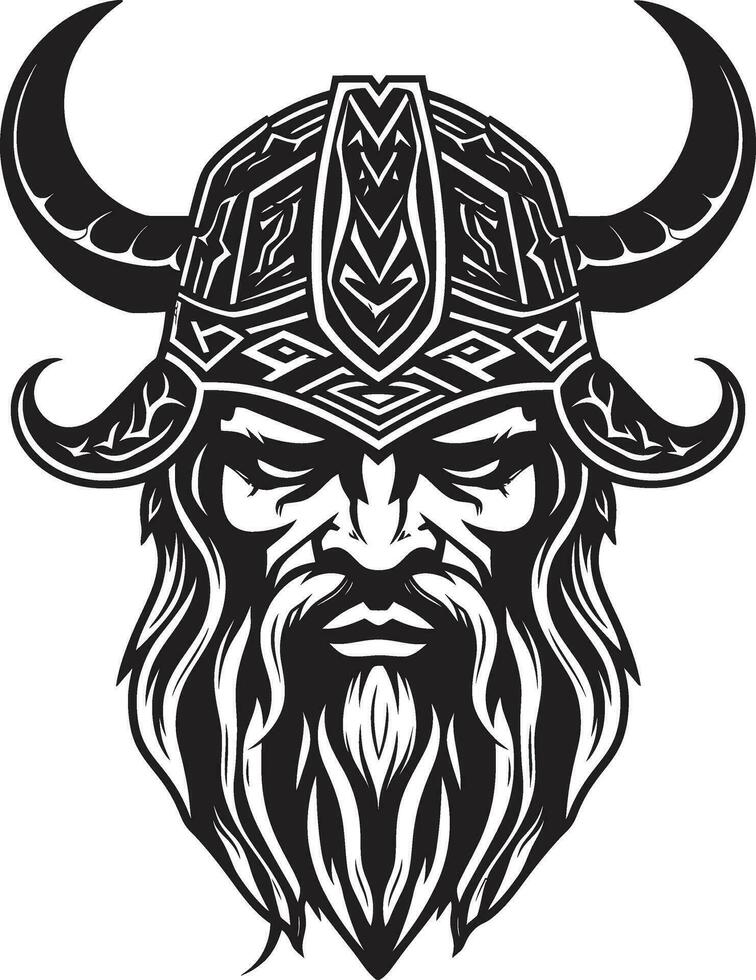 nórdico navegador un vikingo logo en vector legado de el Longship un vikingo guardián icono