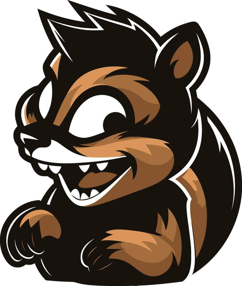 Chipmunk Cartoon Animal Logo Icon Black Vector Chipmunk Animated Animal Logo Icon Black Vector