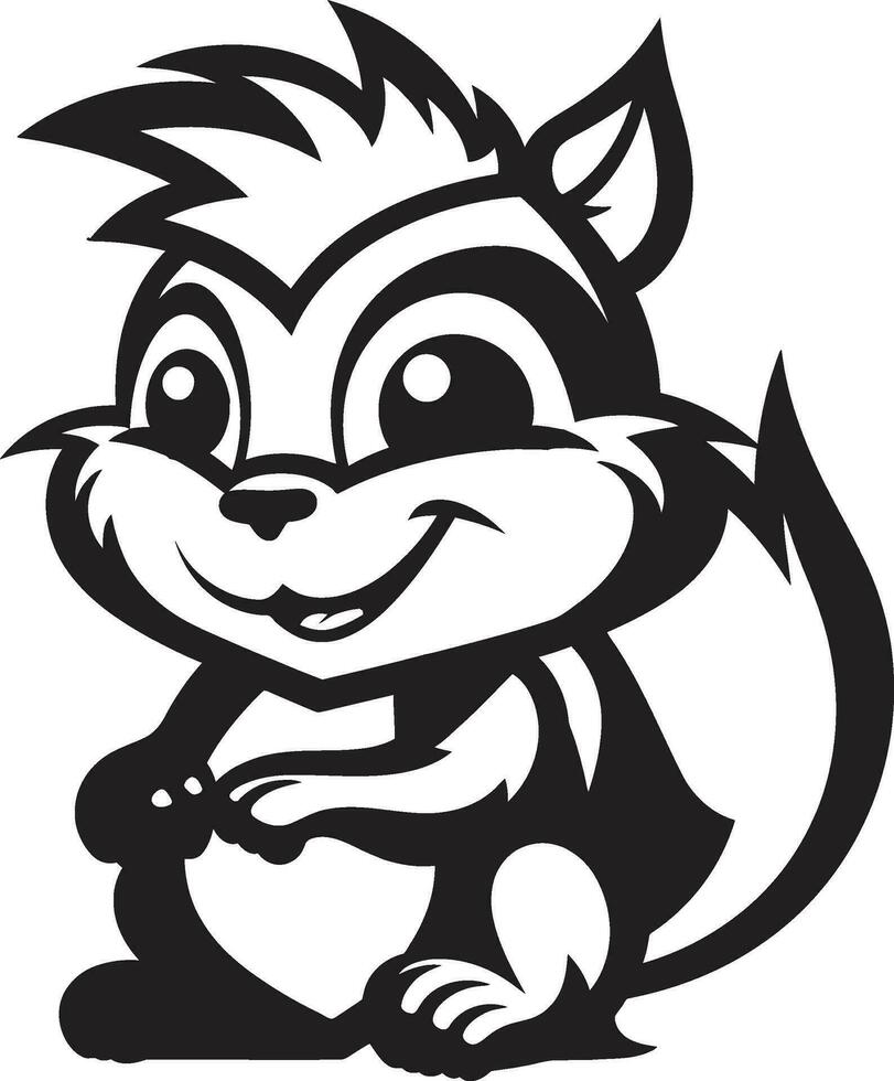 Chipmunk Friendly Animal Logo Icon Black Vector Chipmunk Playful Animal Logo Icon Black Vector