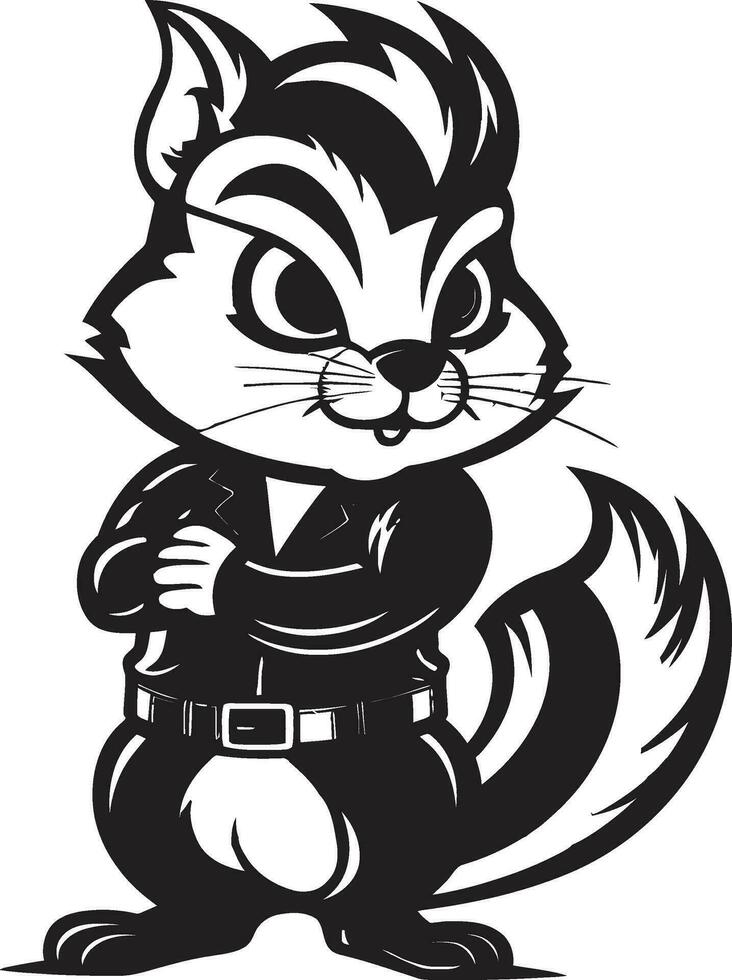 Friendly Chipmunk Logo Icon Black Vector Happy Chipmunk Logo Icon Black Vector