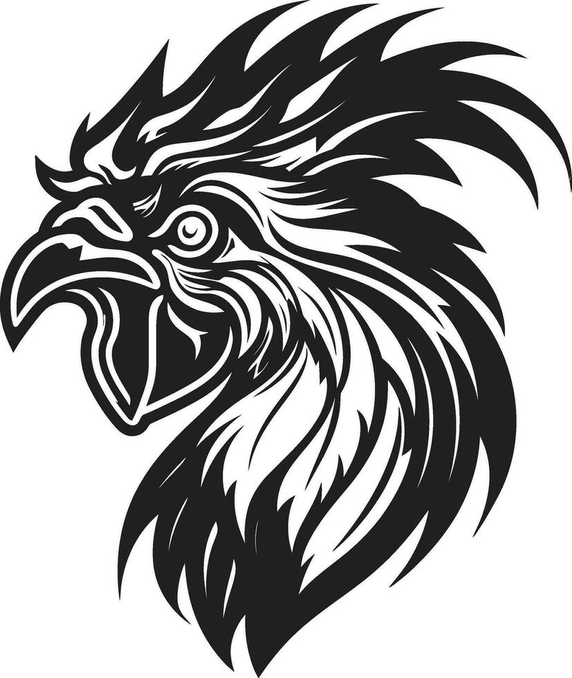 Modern Chicken Mascot Vector Illustration Graceful Rooster in Flight