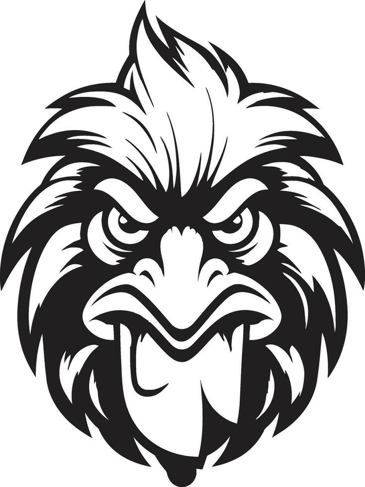 gallo silueta en negro vector moderno mascota emblema diseño