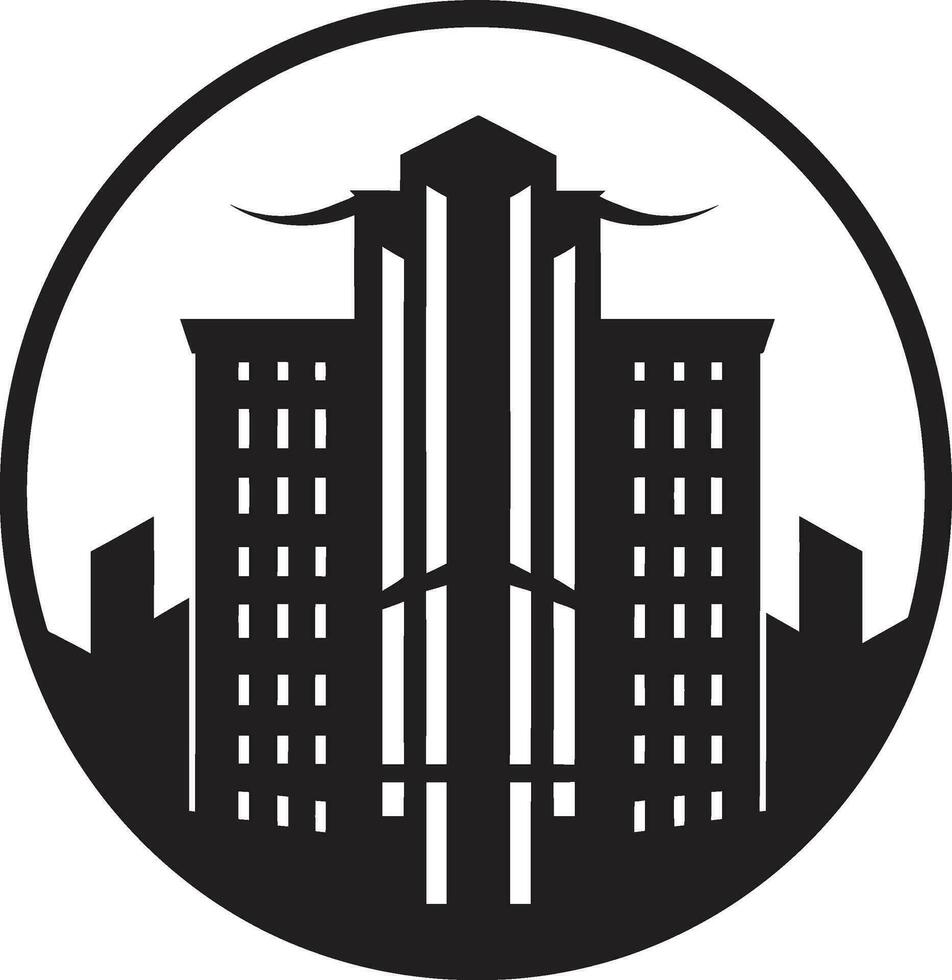 negro logo de excelencia Departamento edificio moderno alto subir icono negro vector diseño