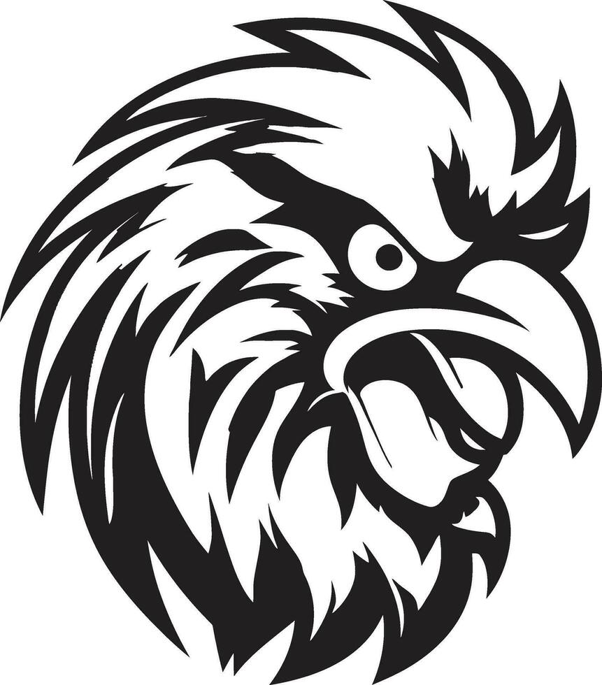 Majestic Rooster Emblem with Regal Appeal Rooster Profile in Elegant Design vector