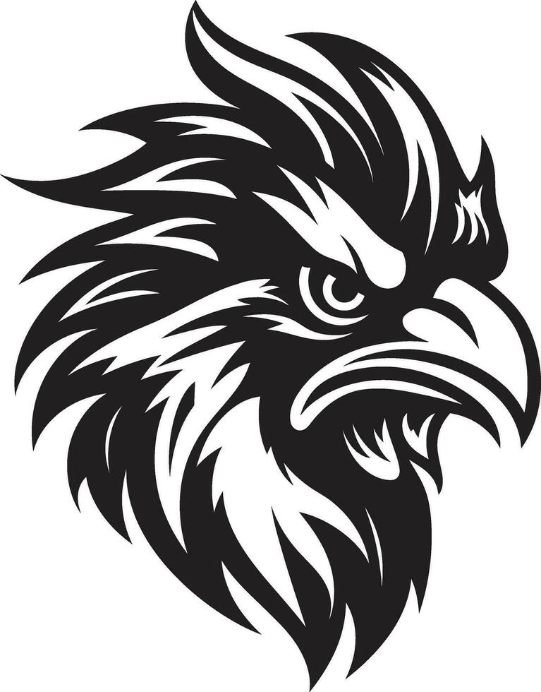 Rooster Mascot with Artistic Flair Iconic Rooster Symbol in Bold Black vector