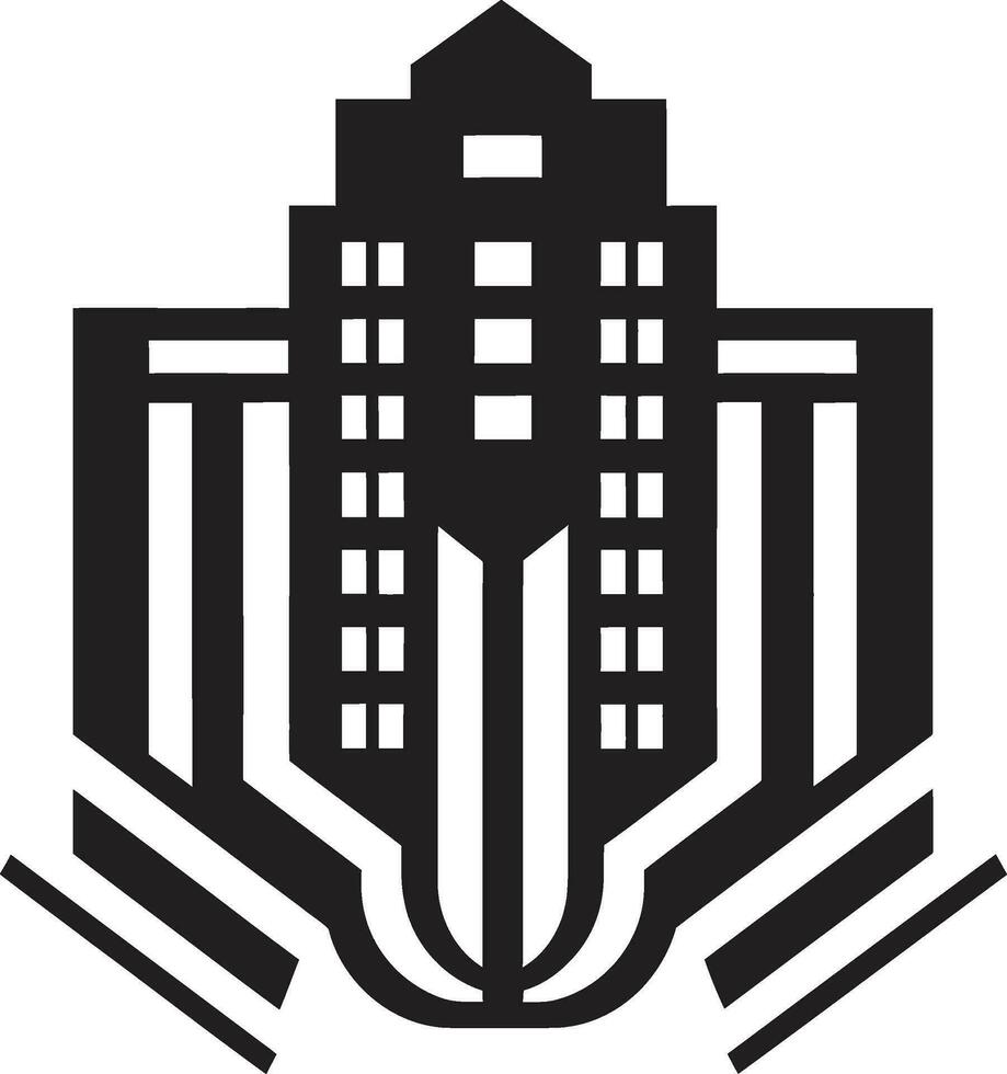 Architectural Beauty Unveiled Apartment Complex Vector Artistry Black Apartment Building Icon