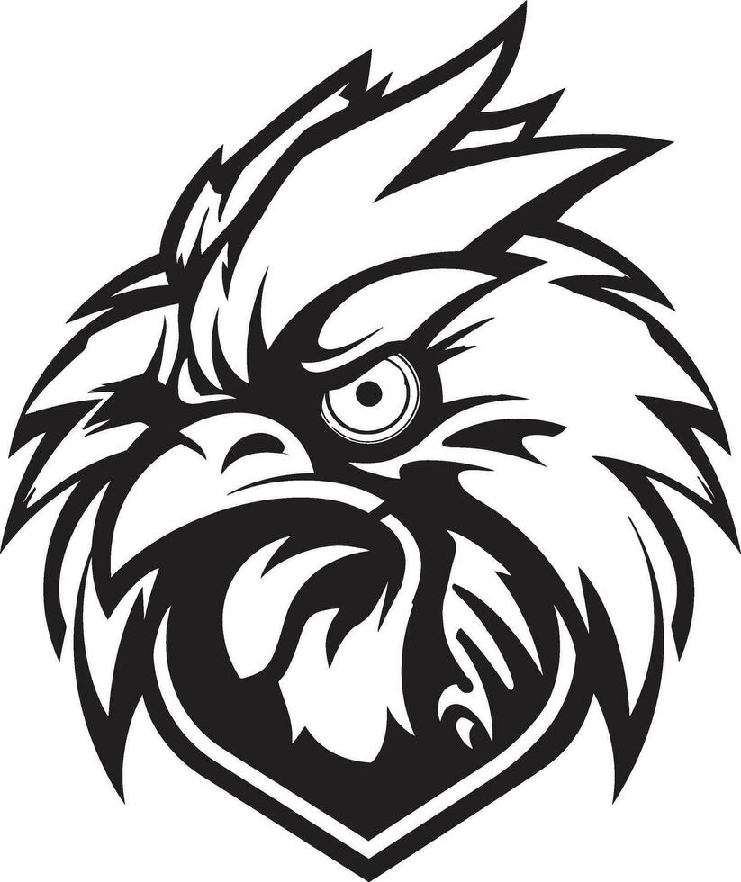 pulcro pollo emblema diseño resumen gallo silueta icono vector