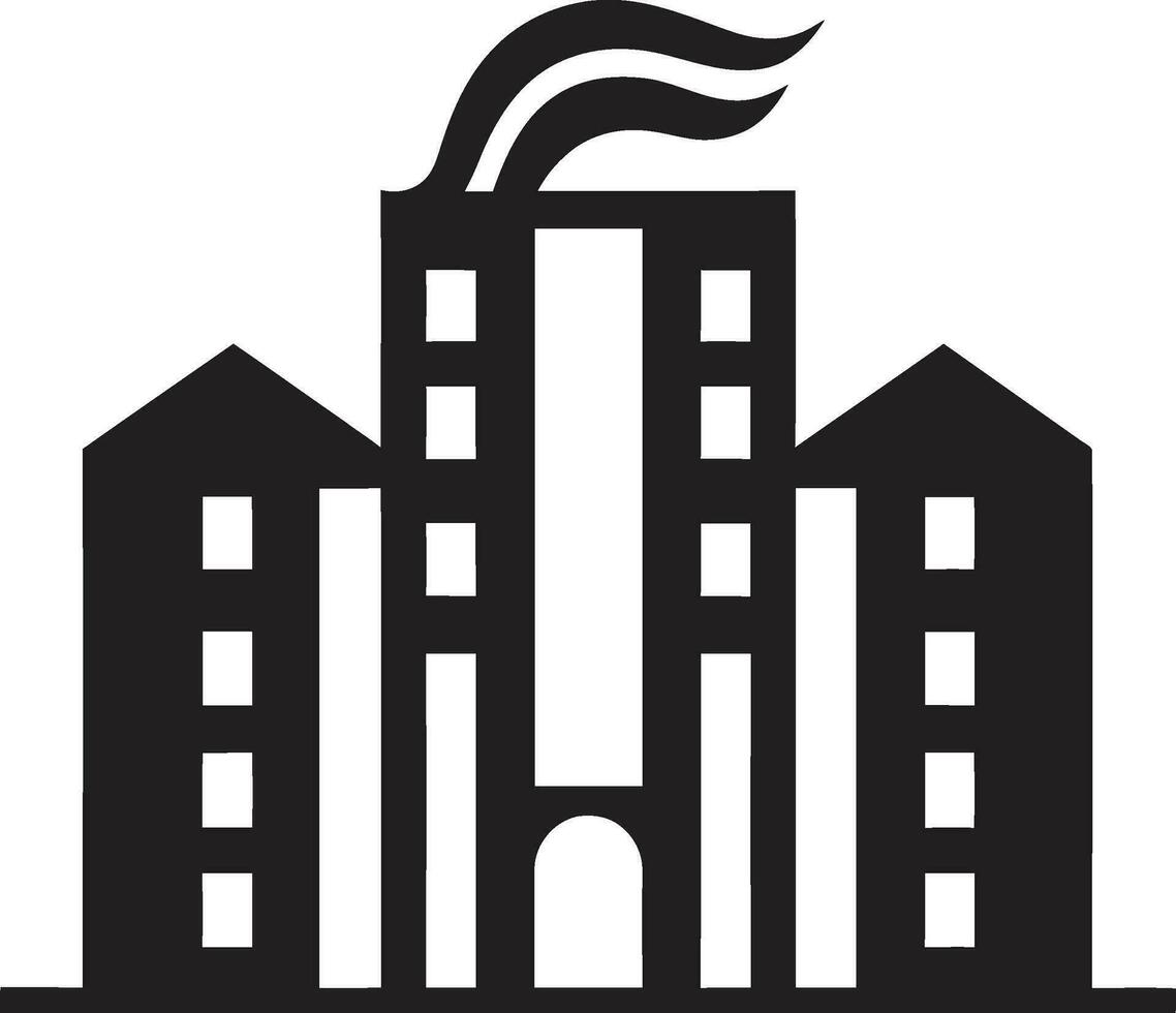 Vector Artistry Unleashed Apartment Building Icon Architectural Charm Black Apartment Complex