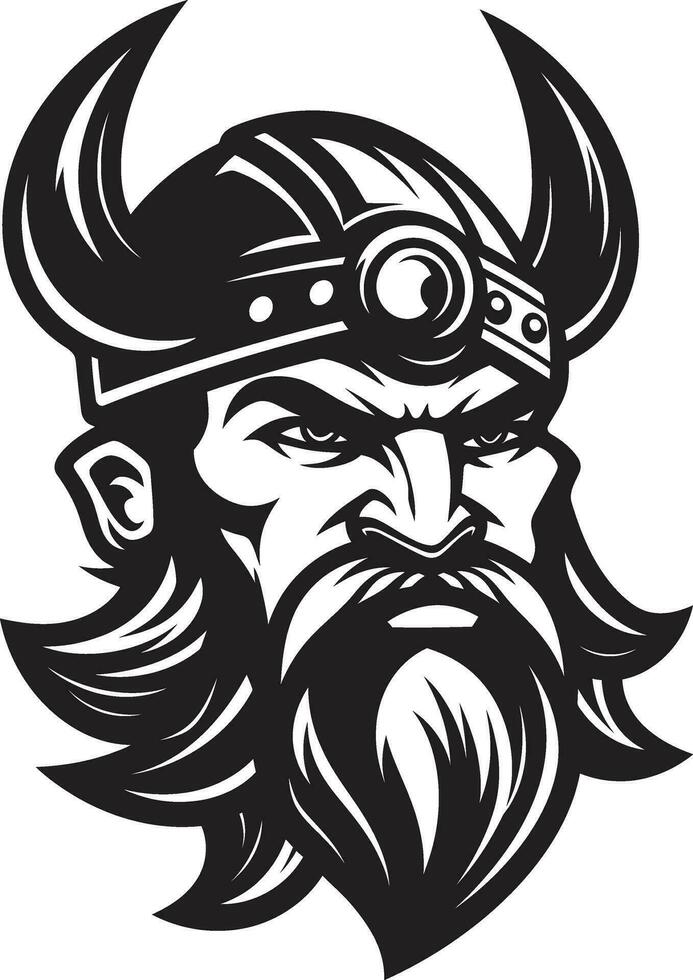 asaltantes de el fiordo un vikingo mascota en vector el timón de cascos un vikingo guardián icono