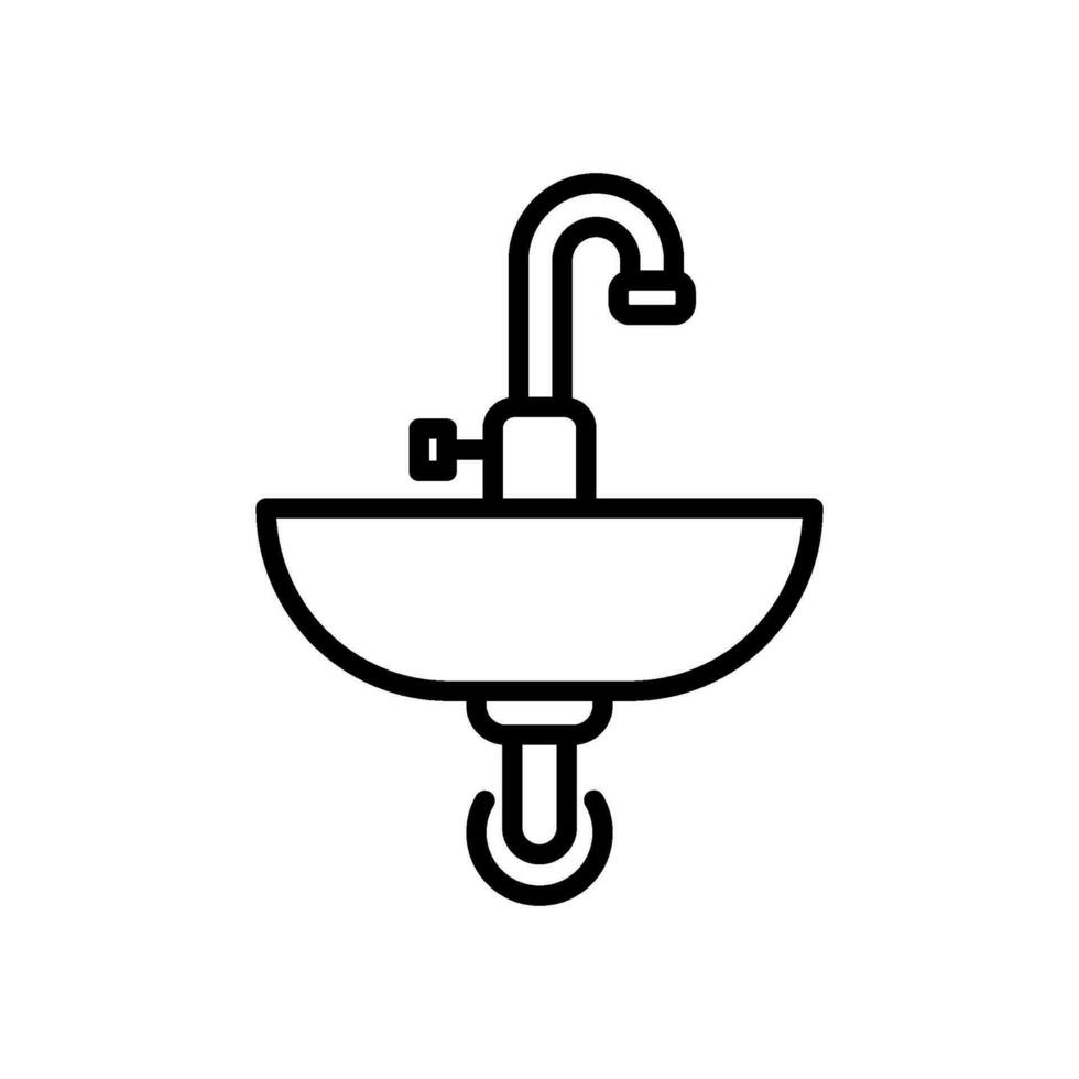 lavabo vector icono en línea estilo