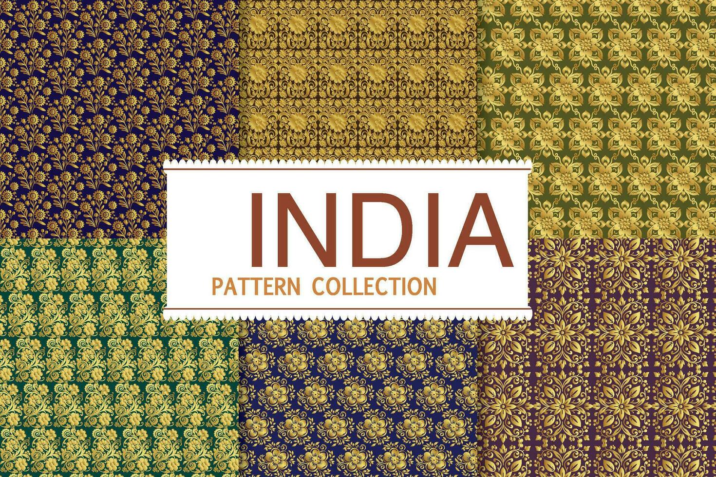 Colorful and Intricate Indian Patterns Collection vector