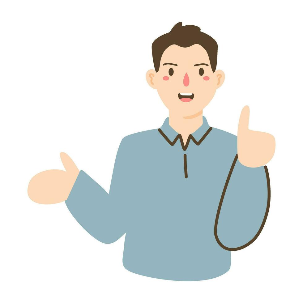 businessman shows his finger up vector