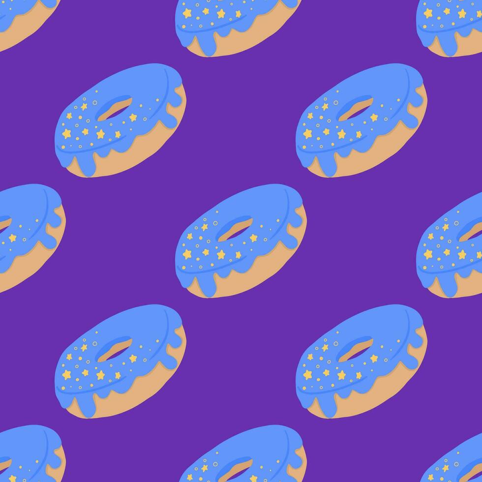 Seamless pattern with glazed donuts vector