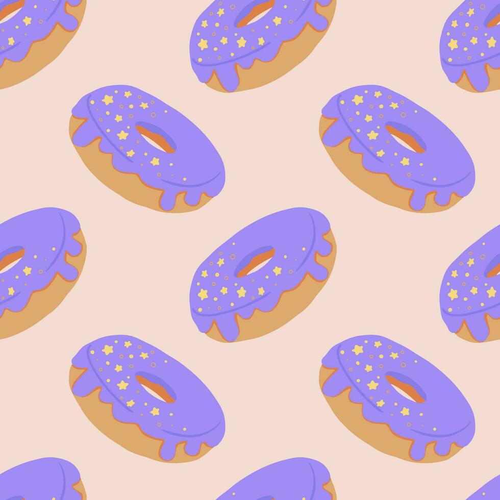 Seamless pattern with glazed donuts vector