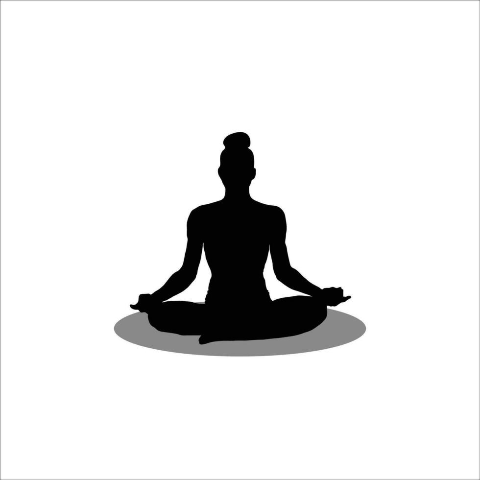 Girl yoga silhouette vector